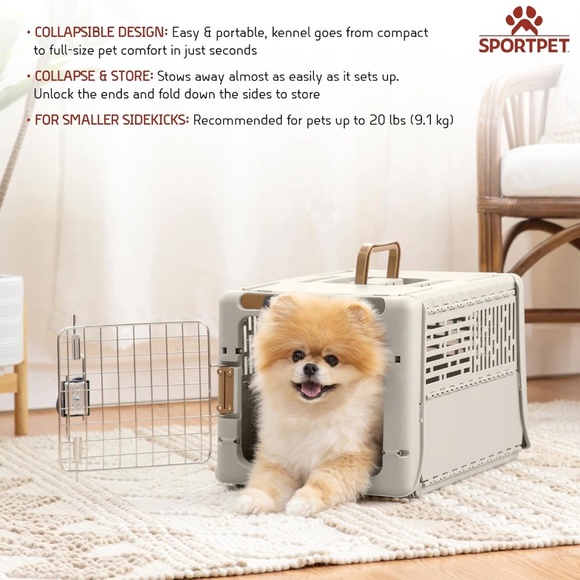 Pet Carrier Sport Pet Collapsible Pet Kennel for Dog/Cat, 19" X-Small Gr… - Picture 3 of 5